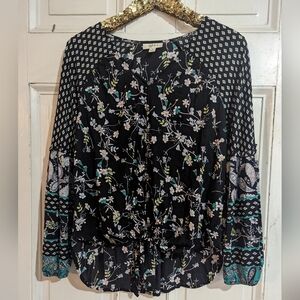 Style & Co Floral Long Sleeve Blouse